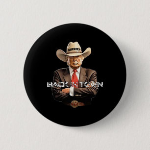 Sheriffs Ck in Town Country Cowboy ein lustiger Tr Button