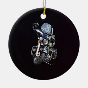 Sheriffs Motorrad Keramik Ornament