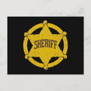 Sheriffs Star Abzeichen Postkarte