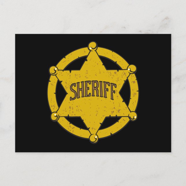 Sheriffs Star Abzeichen Postkarte (Vorderseite)