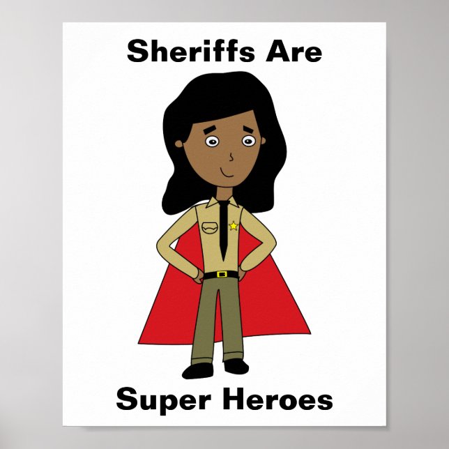 Sheriffs Super Hero Female Black African American Poster (Vorne)