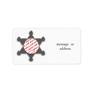 Sheriffs Zinn-Star-Foto-Rahmen Adressaufkleber