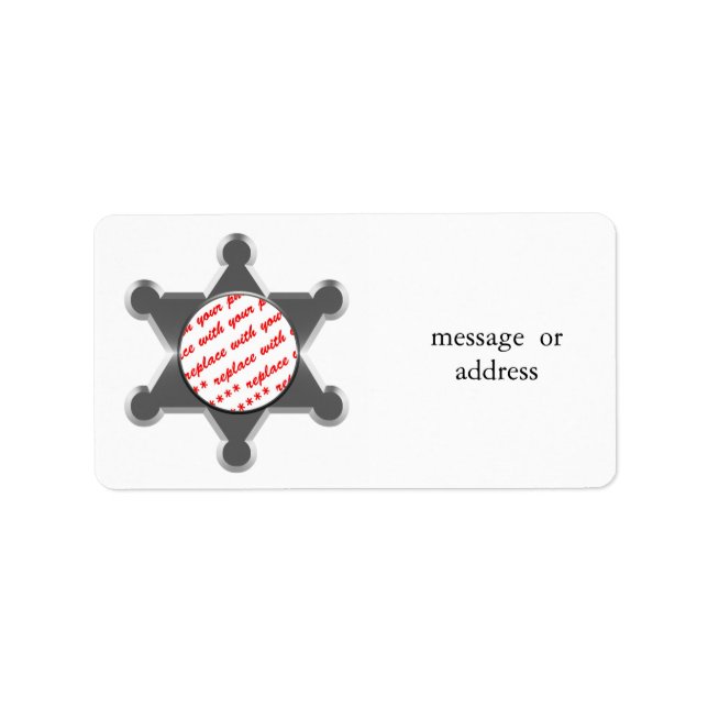 Sheriffs Zinn-Star-Foto-Rahmen Adressaufkleber (Vorne)