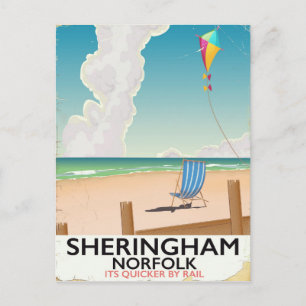Sheringham Norfolk Strand Reiseplakat Postkarte