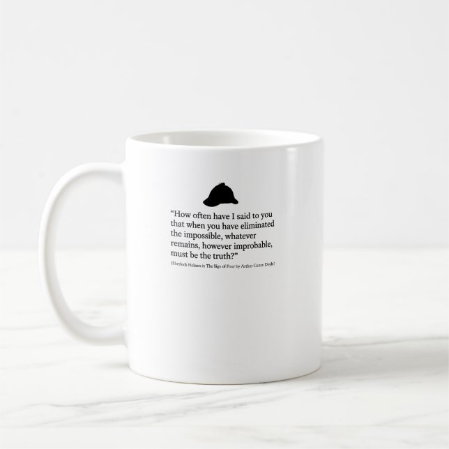 Sherlock Holmes Zeichen Vier Zitat Kaffeetasse (Links)