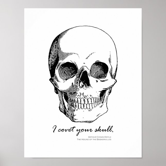 Sherlock-Zitat: Ich bedecke dein Skull-Gothic-Post Poster (Vorne)