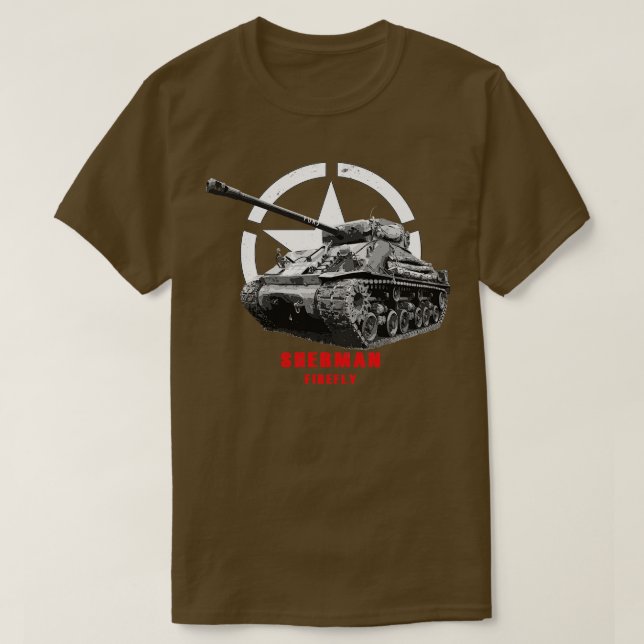 Sherman Firefly Fury Military Panzer WW2 T-Shirt (Design vorne)
