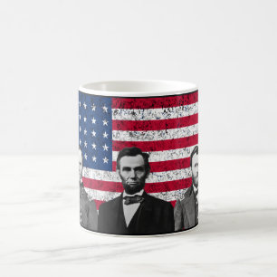 Sherman, Lincoln und Grant mit schwarzer Grenze Kaffeetasse