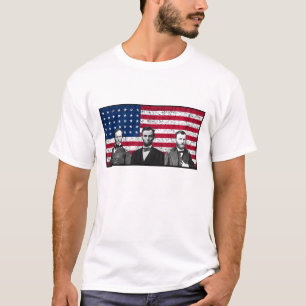 Sherman, Lincoln und Grant mit schwarzer Grenze T-Shirt