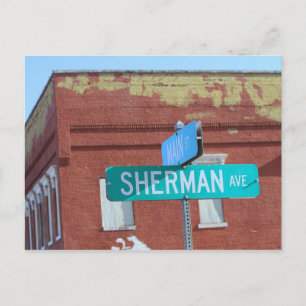 Sherman Street Sign in Kingman, Kansas Postkarte