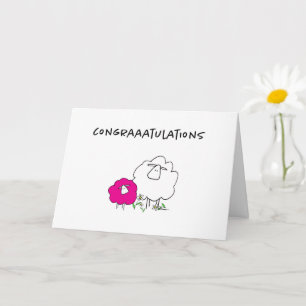 Sherman the Sheep (Pink) New Baby Greeting Card Karte