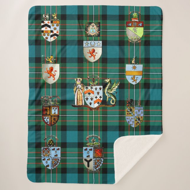 Sherpa Blanken Throw Ferguson Clan Wappen Sherpadecke (Vorderseite)