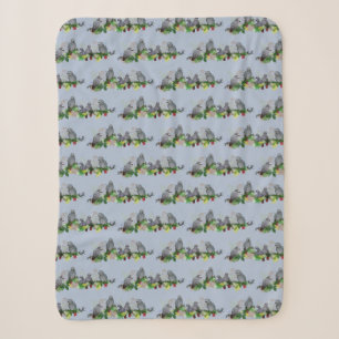 Sherpa Blanket (Blau), Afrikanischer Papagei-Party Sherpadecke