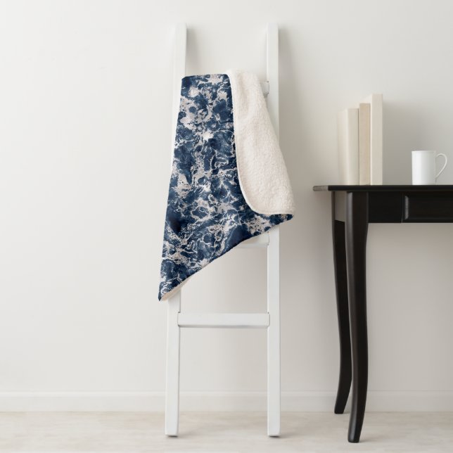Sherpa Blanket - Blue and Silver Marble Pattern Sherpadecke (Beispiel)