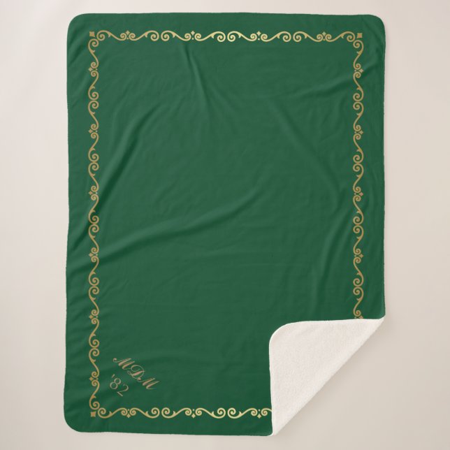 Sherpa Blanket-Emerald Custom Monogramme Sherpadecke (Vorderseite)