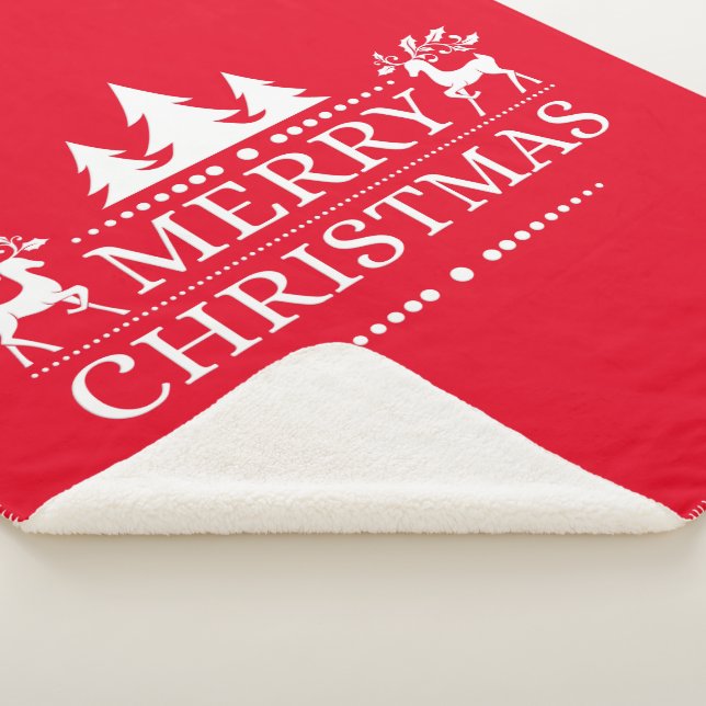 Sherpa Blanket - Frohe Weihnachten Sherpadecke (3/4)