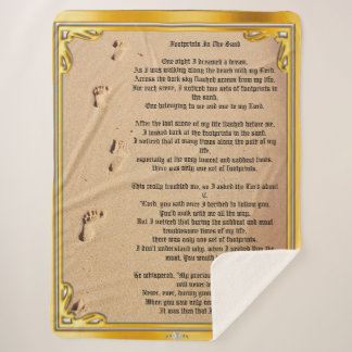 Sherpa Blanket Fußspuren im Sand  Sherpadecke