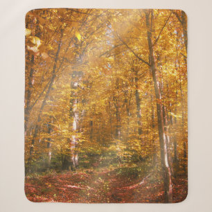 Sherpa Blanket Herbstwald Gold Rennen Sherpadecke