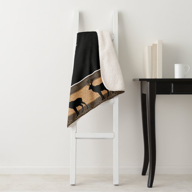 Sherpa Blanket-Large-Black Yellowstone Elch Sherpadecke (Beispiel)