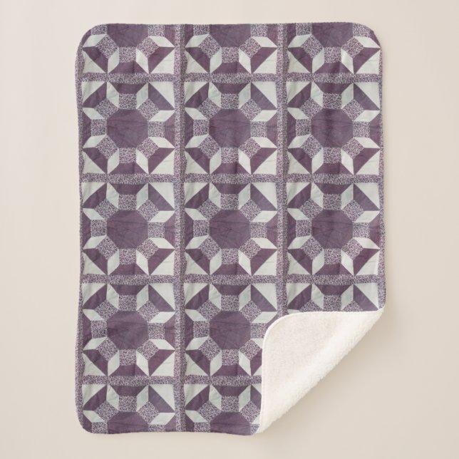 Sherpa Blanket - Lila Quilt-Muster Sherpadecke (Vorderseite)