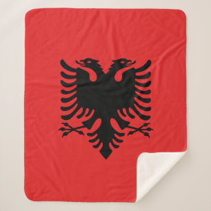 Sherpa Blanket mit Flagge Albaniens Sherpadecke