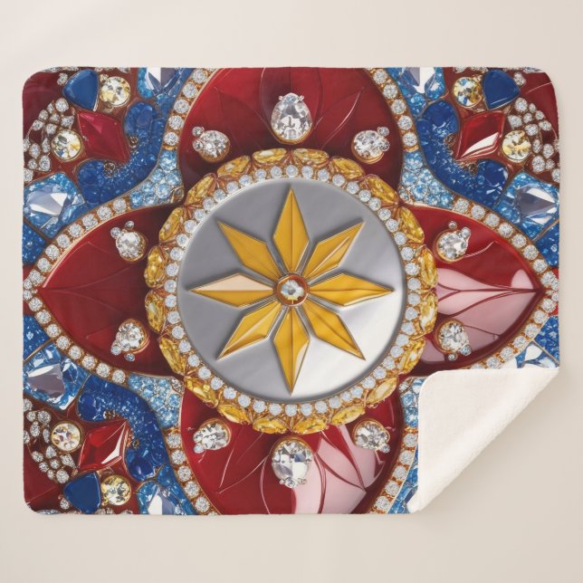 Sherpa Blanket mit kolumbianischem Farbdesign Sherpadecke (Vorderseite (Horizontal))