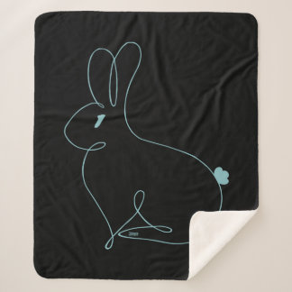Sherpa Blanket mit T-SHIRT Bunny Grafik Schwarz Sherpadecke