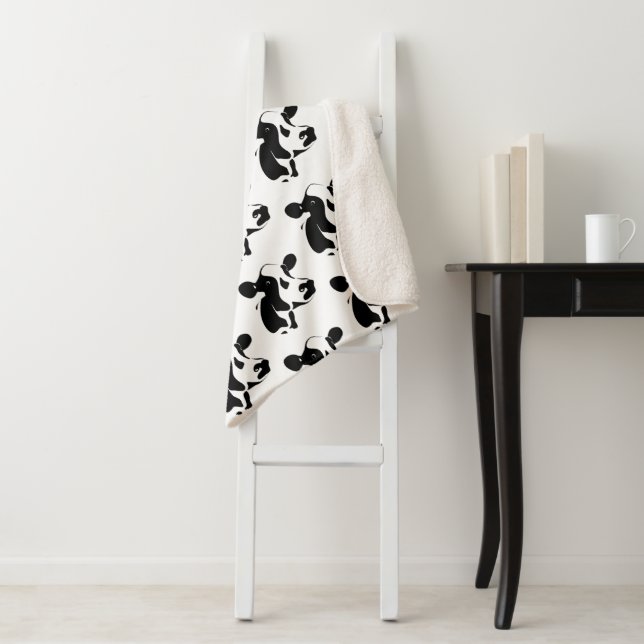 Sherpa Blanket-Schwarz und Weiße Kuh Sherpadecke (Beispiel)