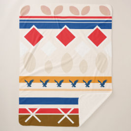 Sherpa Blanket - Teepee Colourful Design Sherpadecke
