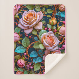 Sherpa Blanket (Vintage Roses) Sherpadecke