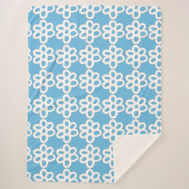 Sherpa Blanket, weißes Spitzen, florales Muster Sherpadecke