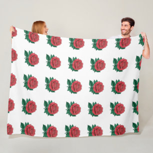 Sherpa Blankets rote Blume Fleecedecke