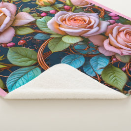 Sherpa-Decke (Vintage-Rosen) Sherpadecke