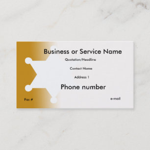 sherriff Abzeichen 2, Geschäfts-oder Service-Name Visitenkarte