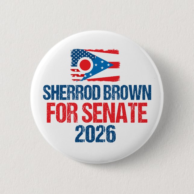 Sherrod Brown für den Senat 2026 Wahl Ohio-Flagge Button (Vorderseite)