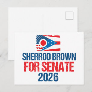 Sherrod Brown für den Senat 2026 Wahl Ohio-Flagge Postkarte