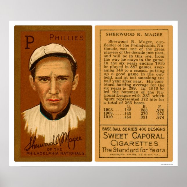 Sherry Magee Phillies Baseball 1911 Poster (Vorne)