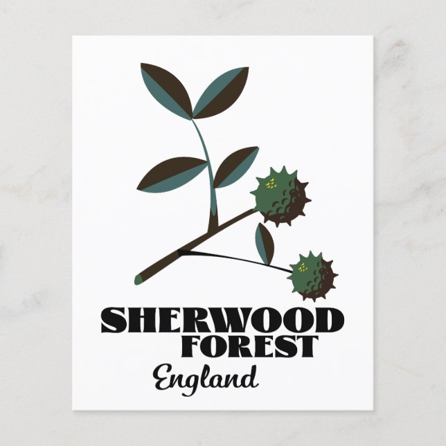 Sherwood Forest England Reiseplakat Flyer (Vorne)