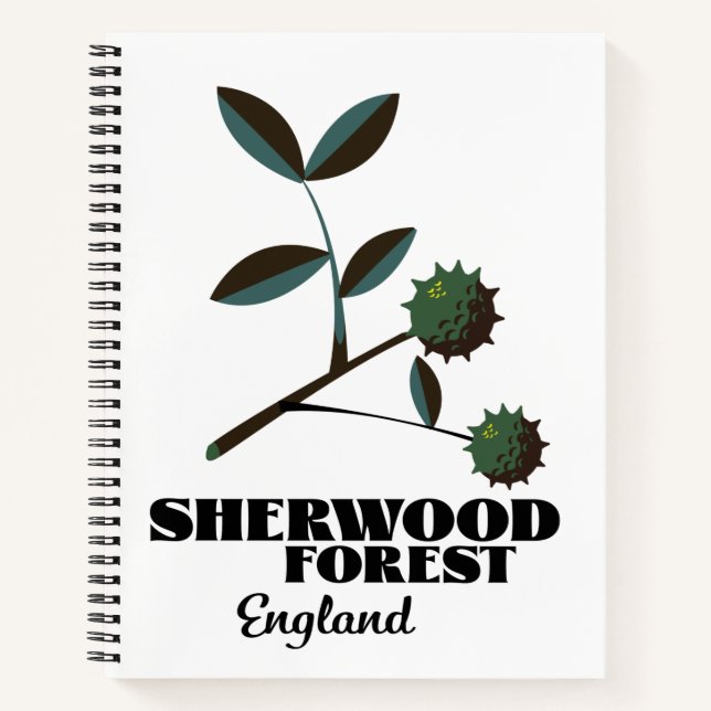 Sherwood Forest England Reiseplakat Notizbuch (Vorderseite)