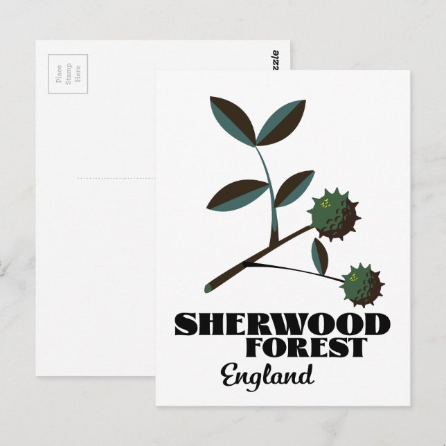 Sherwood Forest England Reiseplakat Postkarte (Vorne/Hinten)