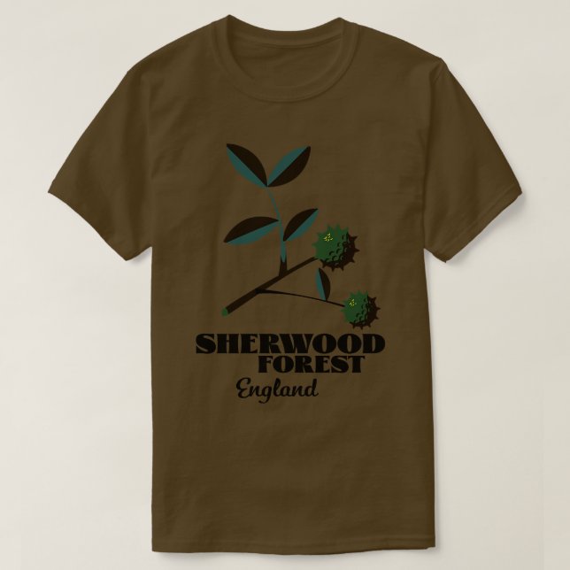 Sherwood Forest England Reiseposter T-Shirt (Design vorne)