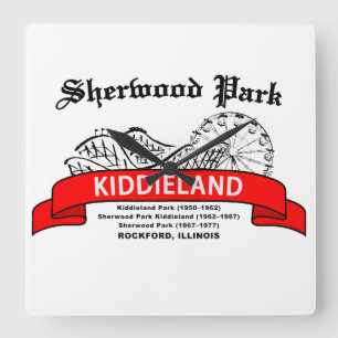 Sherwood Park Kiddieland, Rockford, IL Quadratische Wanduhr