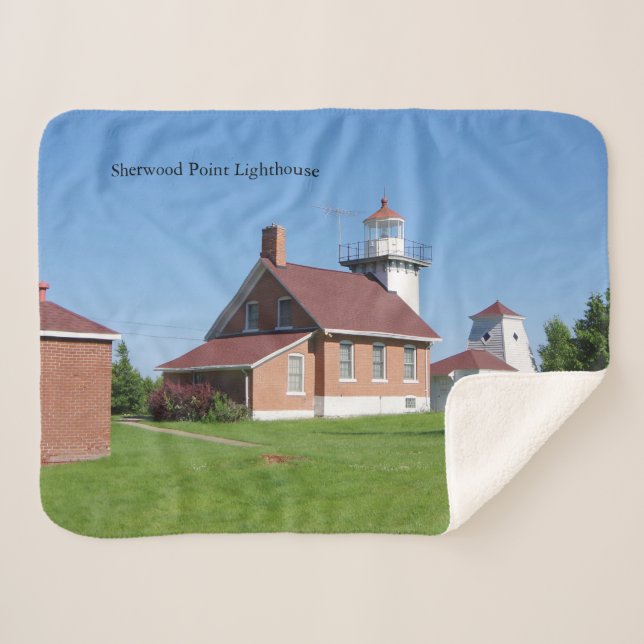 Sherwood Point Lighthouse Sherpa Decke Sherpadecke (Vorderseite (Horizontal))
