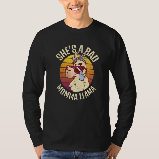 She's A Bad Momma Llama Animal Fur Alpaca Wool T-Shirt (Vorderseite)