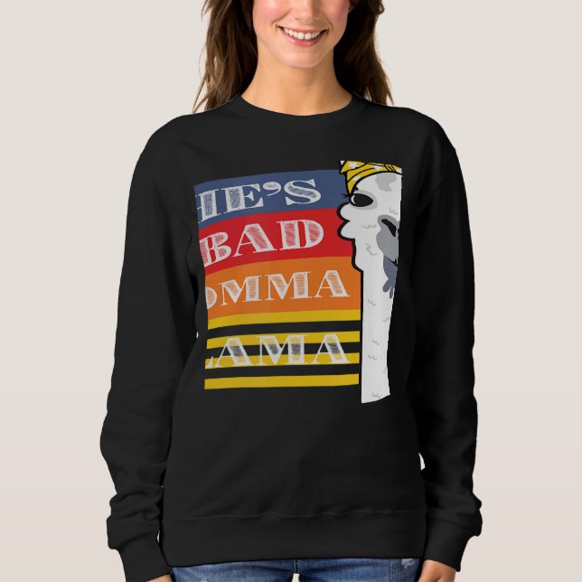 She's a Bad Momma Llama For Women  Animal  Retro 2 Sweatshirt (Vorderseite)