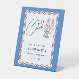 She's A Catch Coastal Lobster Bridal Shower Sockelschild