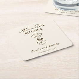 She's A Tini Bit Older Coffee Martini Birthday Rechteckiger Pappuntersetzer