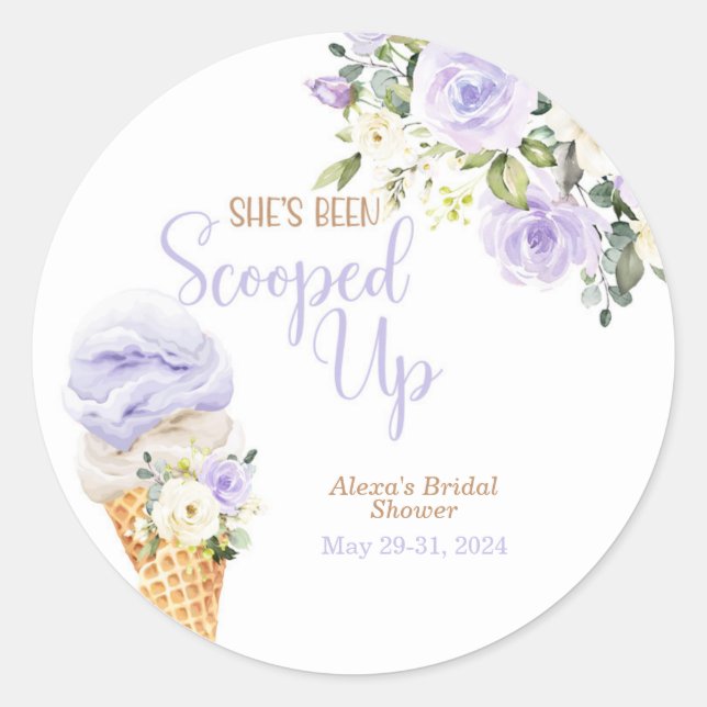 She's Been Scooped Up (Purple) Custom  Runder Aufkleber (Vorderseite)