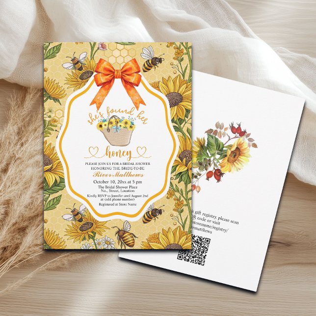 Shes fand ihr Honey QR Code Brautparty Einladung (Von Creator hochgeladen)