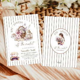 She's Fresh Off the Market Floral Bridal Shower Einladung